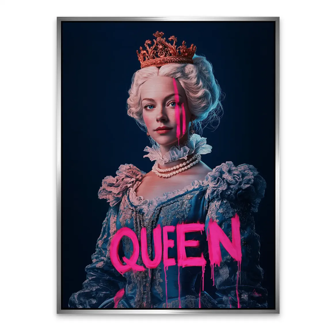 Queen Neon Art Alu Gebürstet Bild