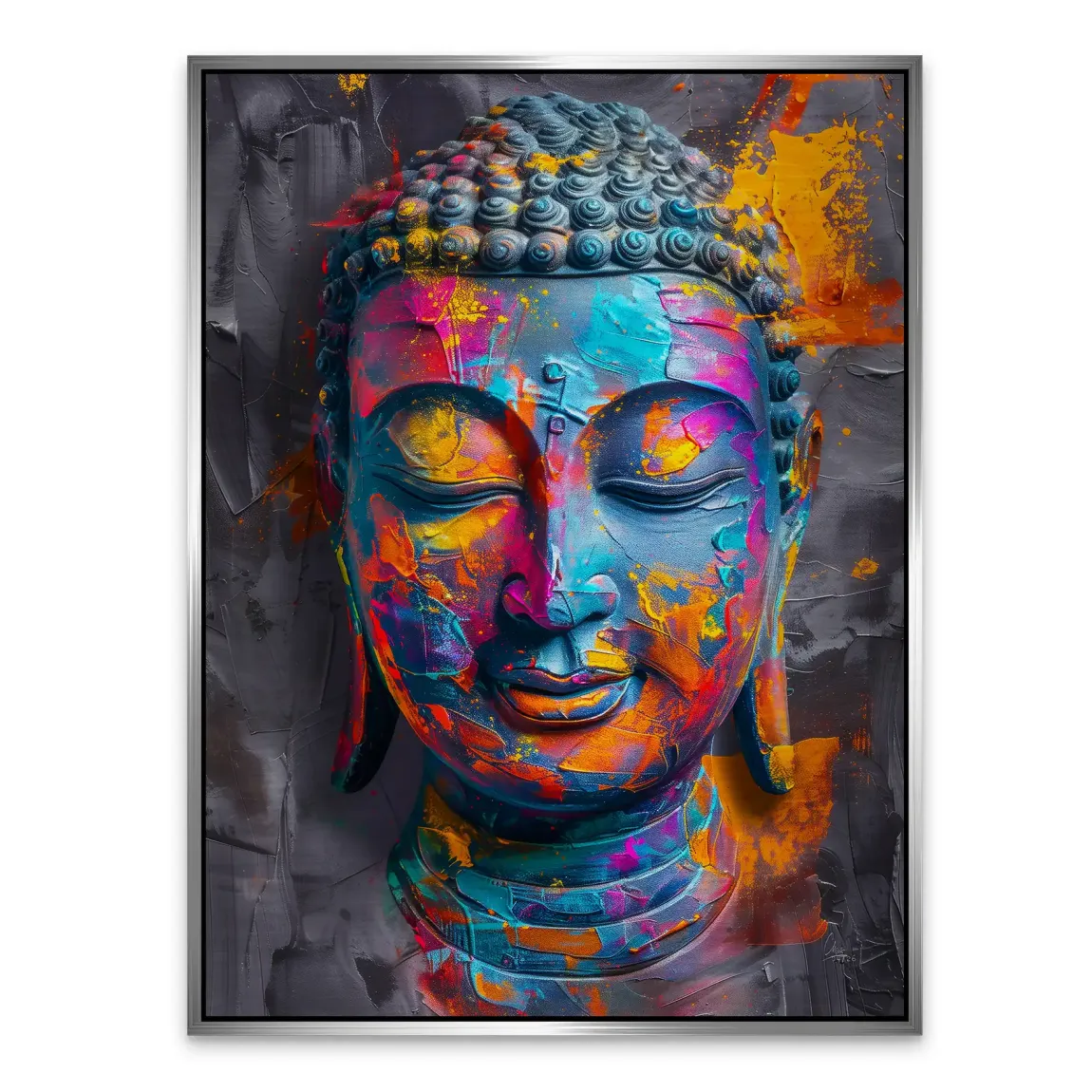 Buddha Farbpoesie Aluminiumbild gebürstet