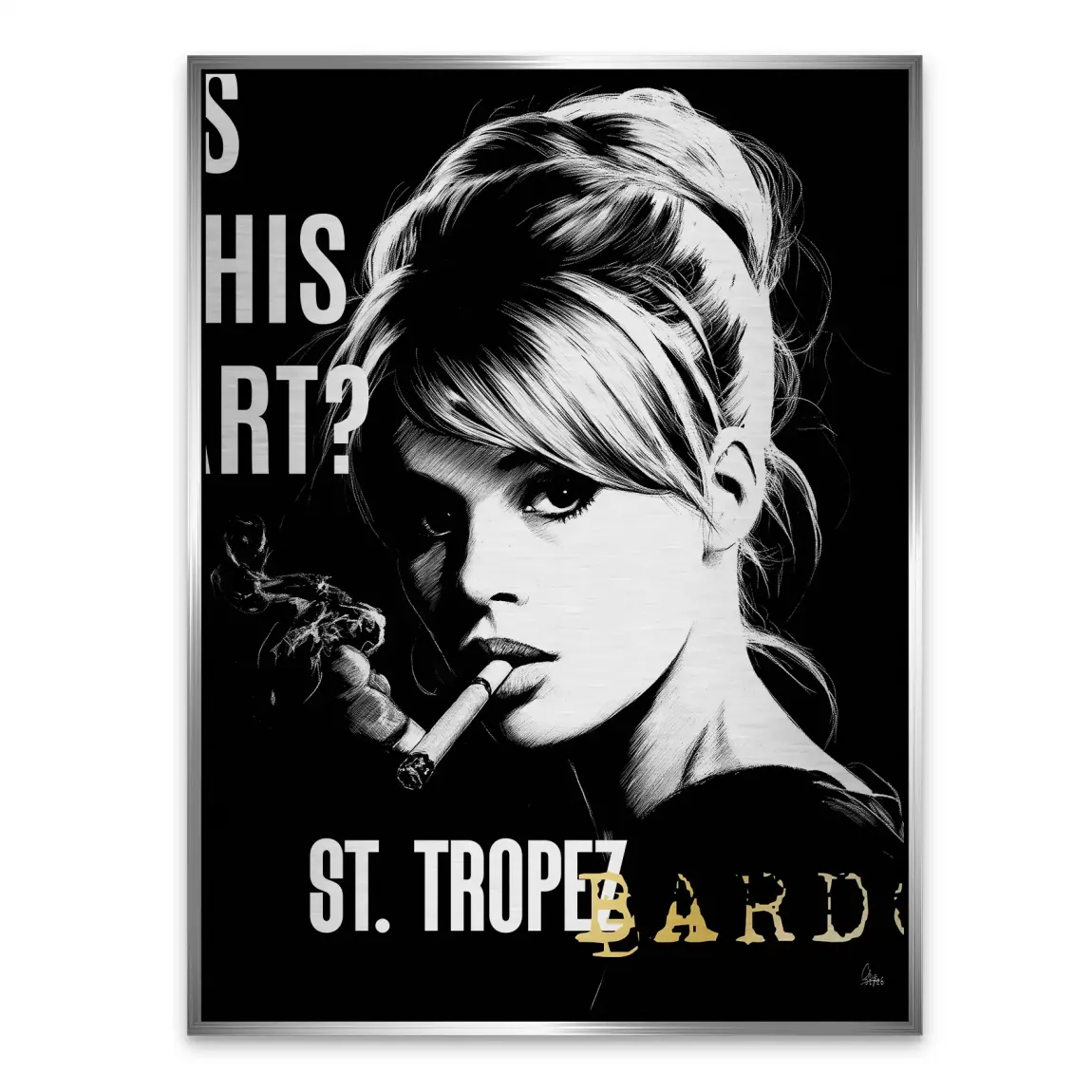Brigitte Bardot Smoke Alu Gebürstet Bild