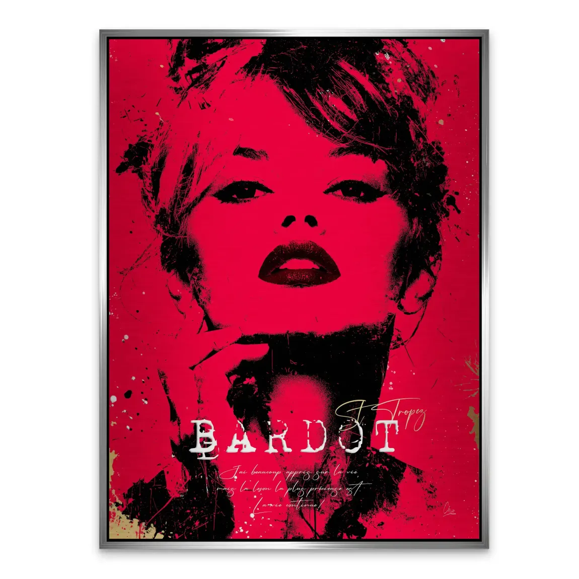 Brigitte Bardot Red Art Alu Gebürstet Bild