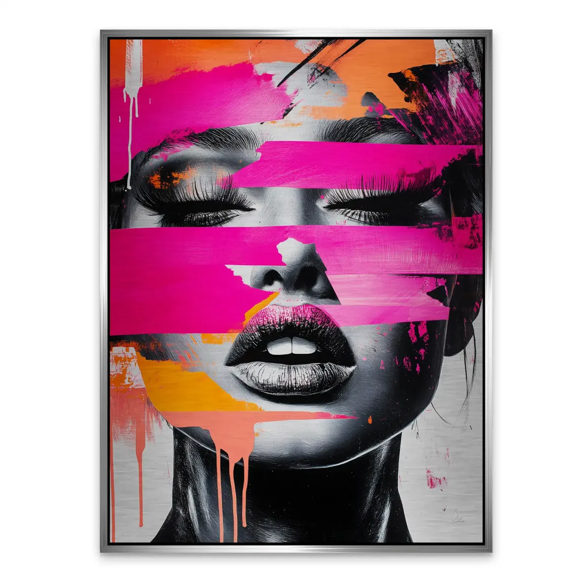 Abstrakt Pink Allure Alu Gebürstet Bild