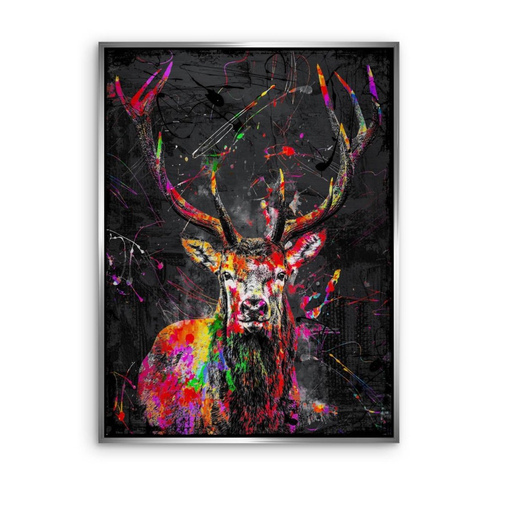 Hirsch Abstrakt Color Alu Gebürstet INGALERIE