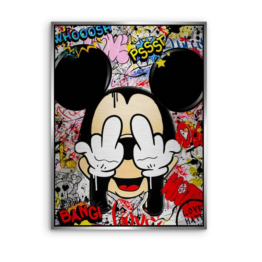 Bad Micky Graffiti Art Alu Gebürstet Bild INGALERIE