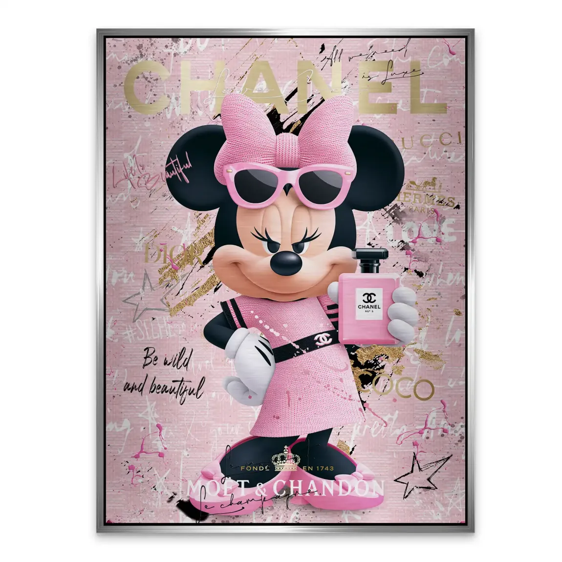 Minnie Maus Rosé Coco Aluminiumbild gebürstet