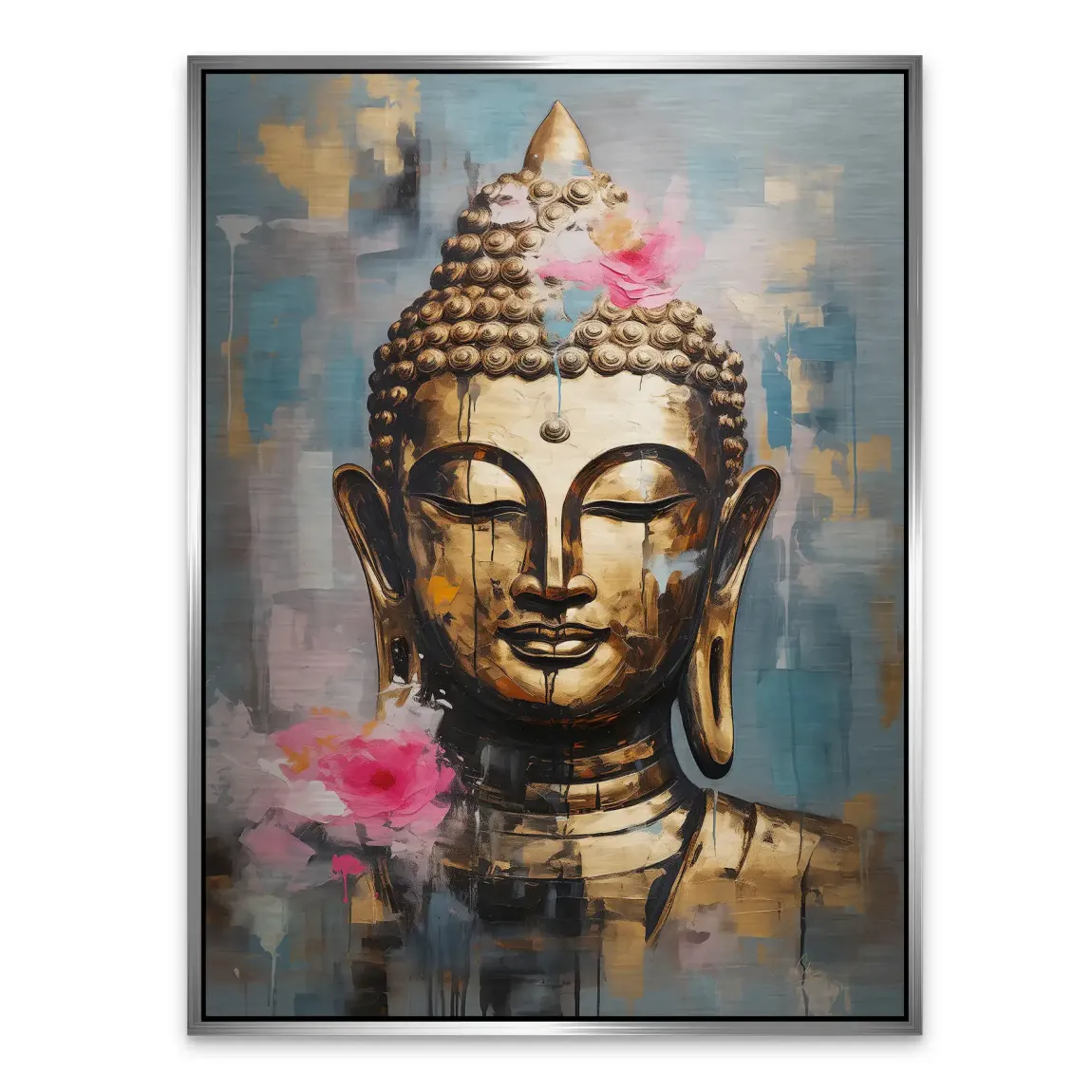 Golden Lotus Buddha Alu Gebürstet Bild