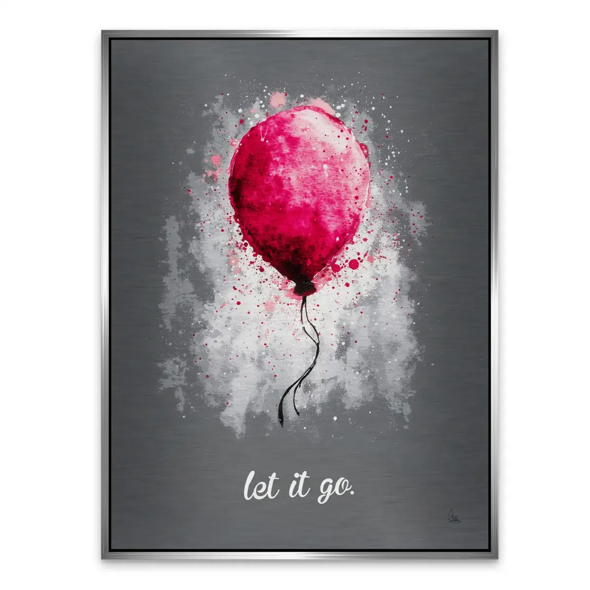 Let it go Ballon Aluminiumbild gebürstet