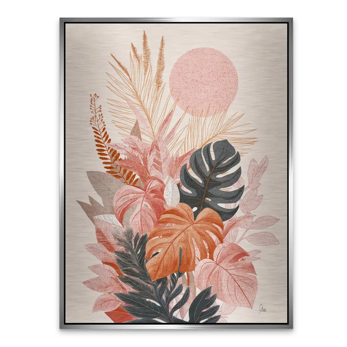 Terracotta Leaves Harmony Alu Gebürstet Bild