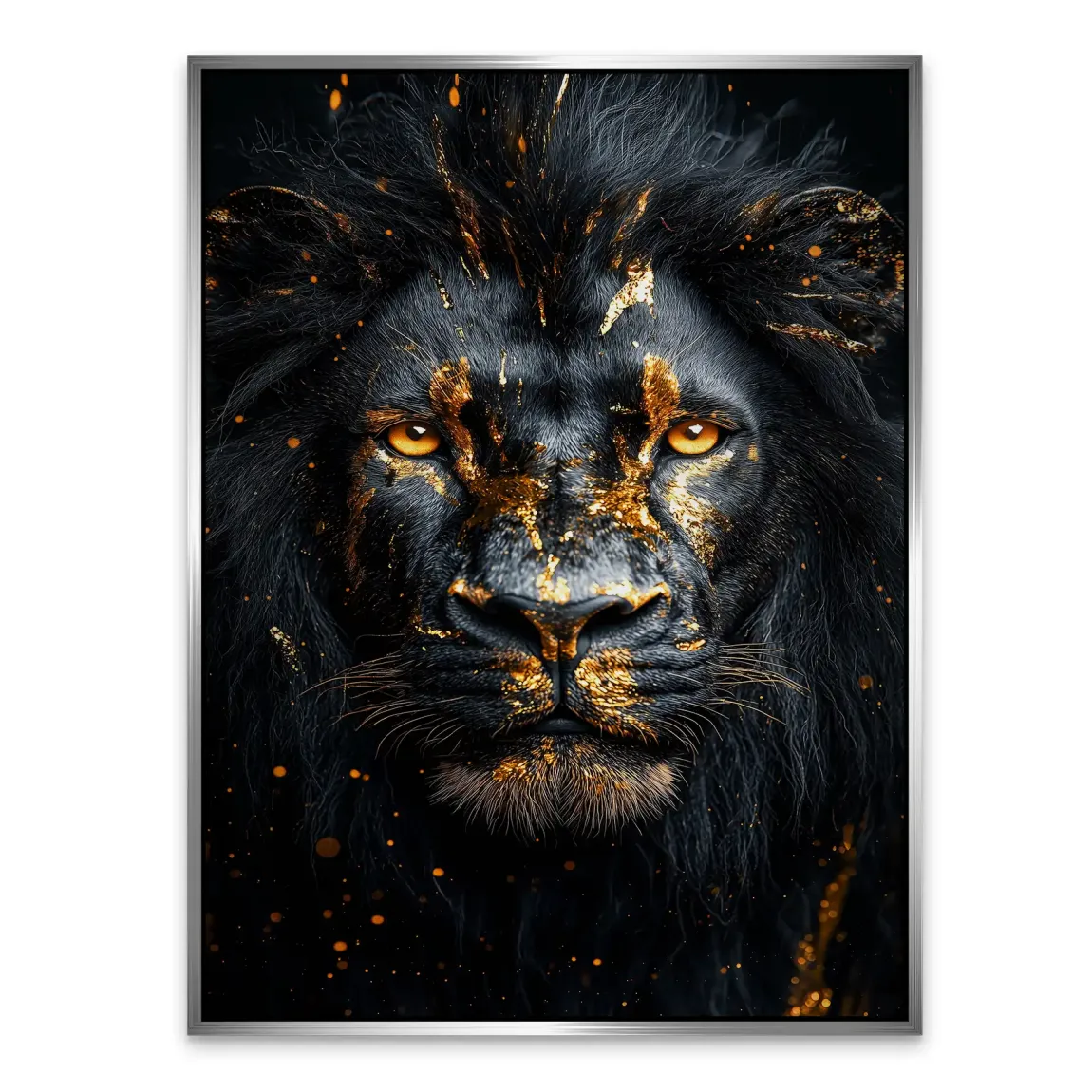 Black Lion in Gold Aludibond Gebürstet INGALERIE
