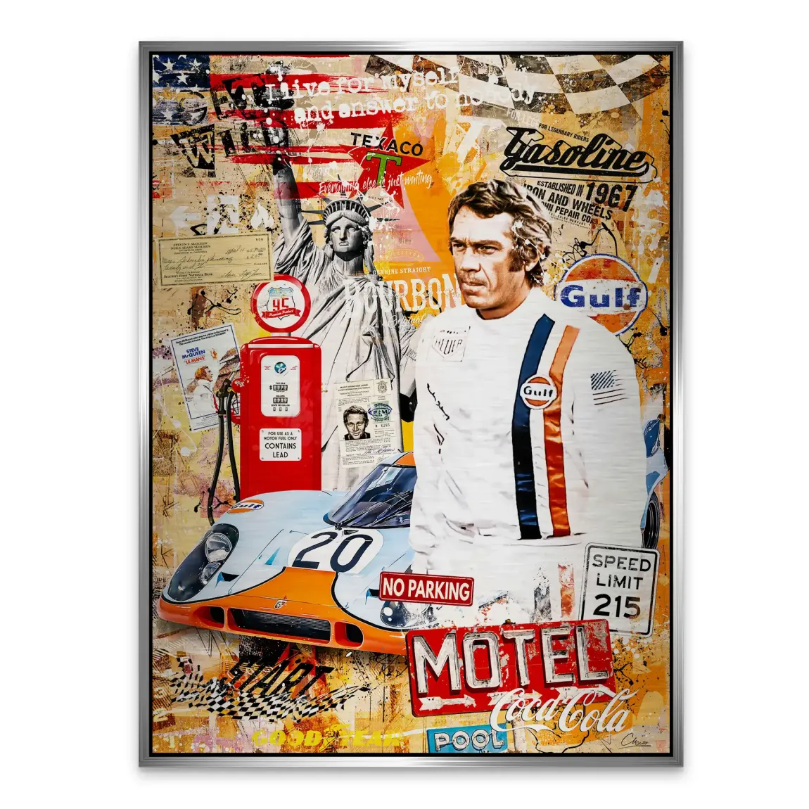 Steve McQueen Gasoline Spirit Alu Gebürstet Bild