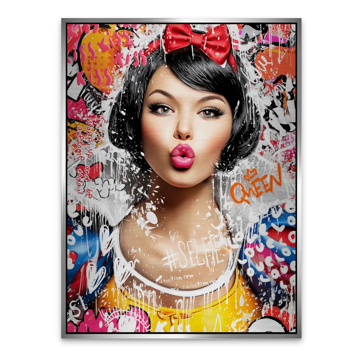 Schneewittchen Pop Art Queen Alu Gebürstet Bild