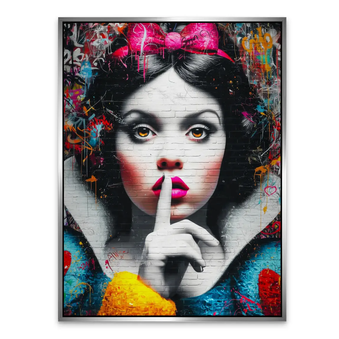 Schneewittchen Silent Pop Art Alu Gebürstet Bild