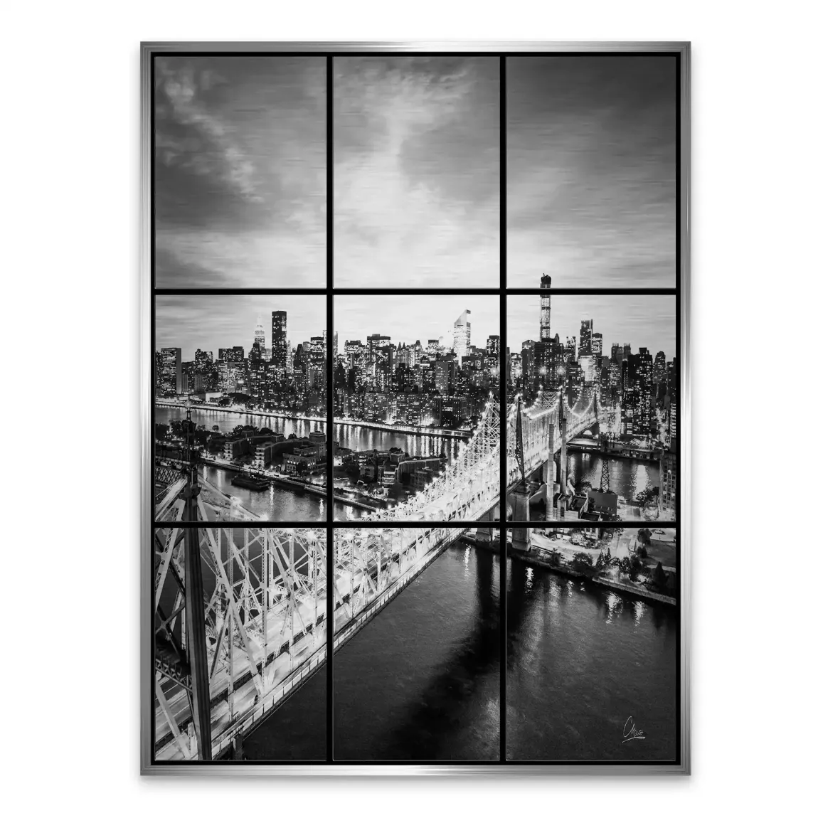 Bridge Lights New York Alu Gebürstet Bild