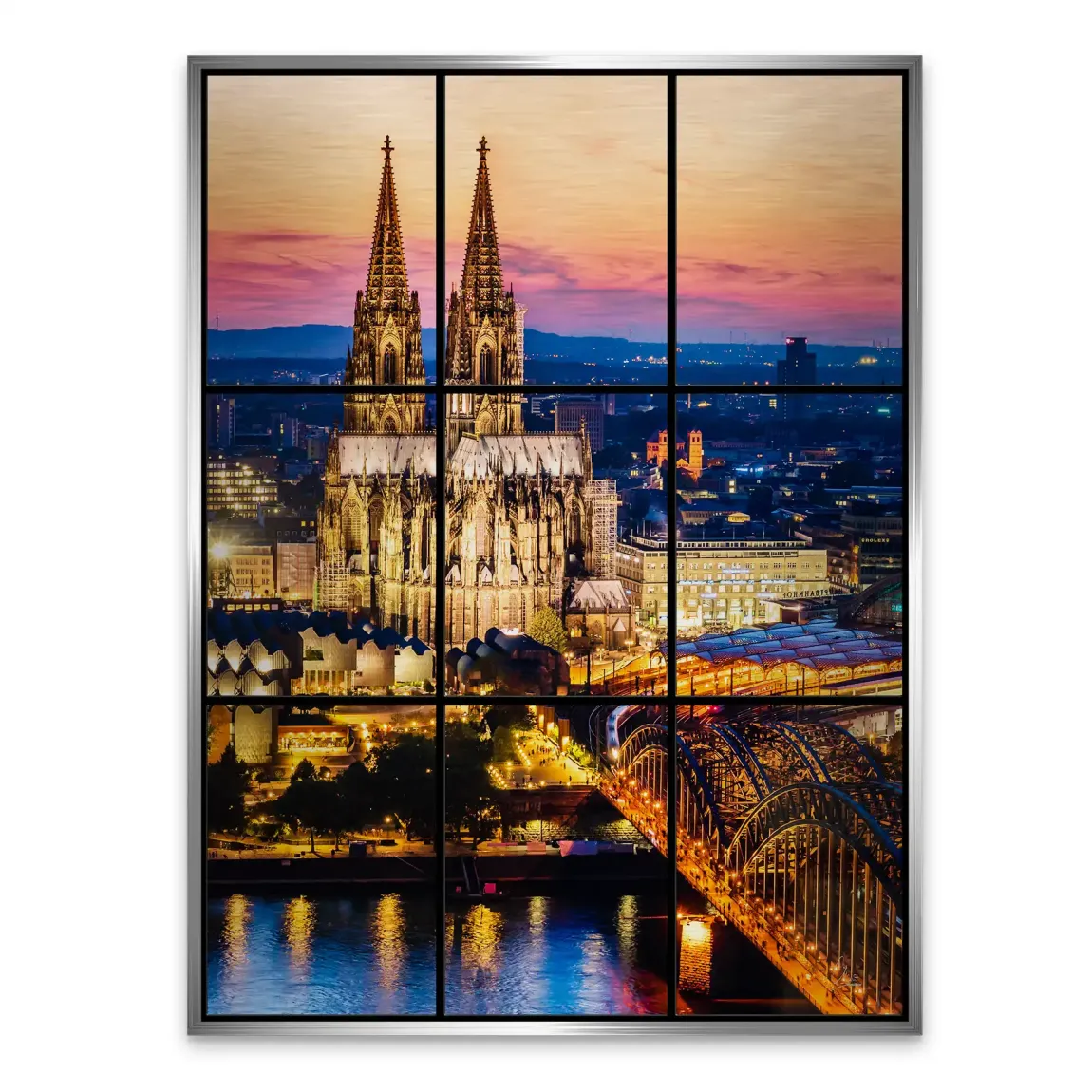 Köln City Lights Alu Gebürstet Bild