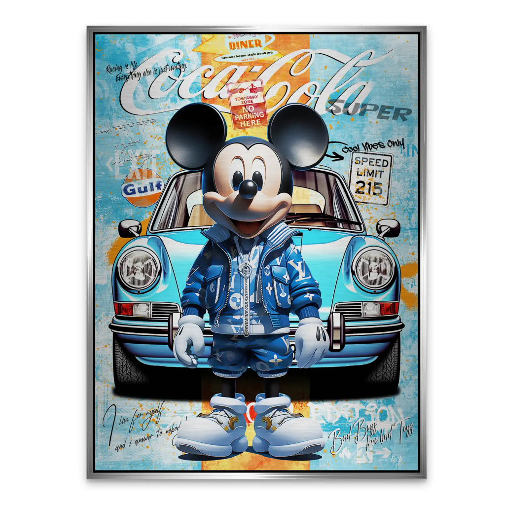 Micky Graffiti Style Alu Gebürstet Bild INGALERIE