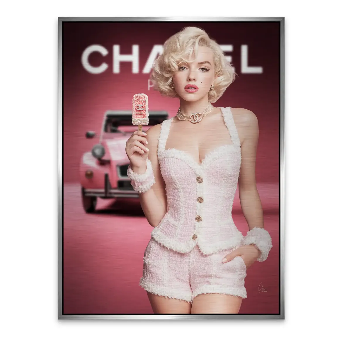 Pink Couture Marilyn Monroe Alu Gebürstet Bild