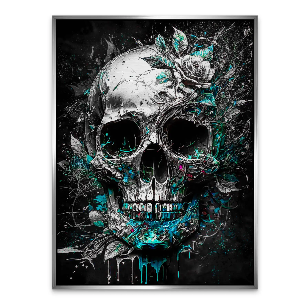 Totenkopf Silver Style Aludibond Gebürstet INGALERIE