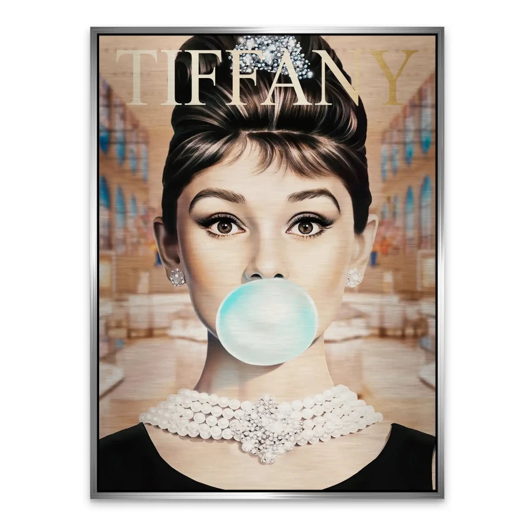 Audrey Bubble Gum Retro Aludibond Gebürstet INGALERIE