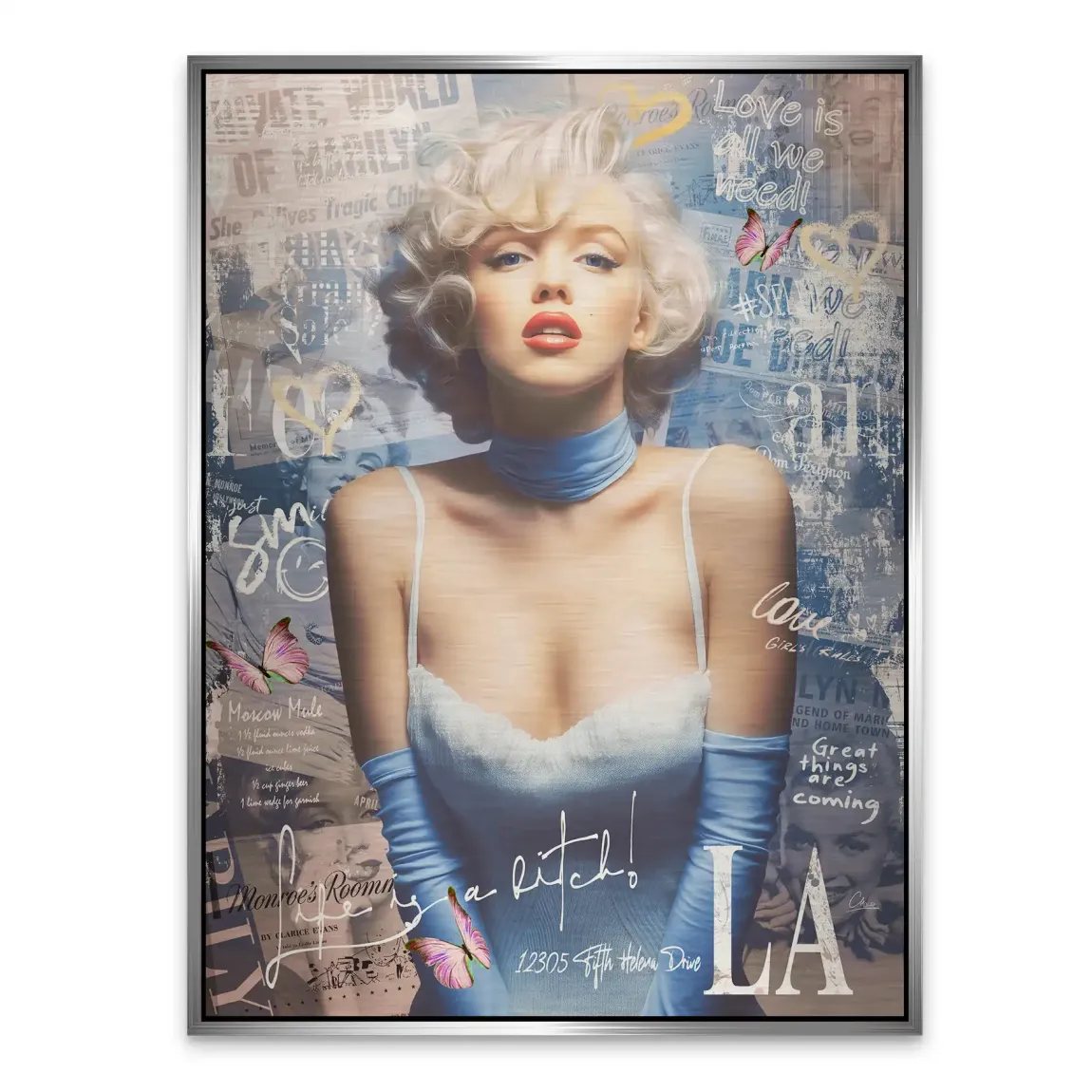 Marilyn Monroe Velvet Allure Aludibond Gebürstet