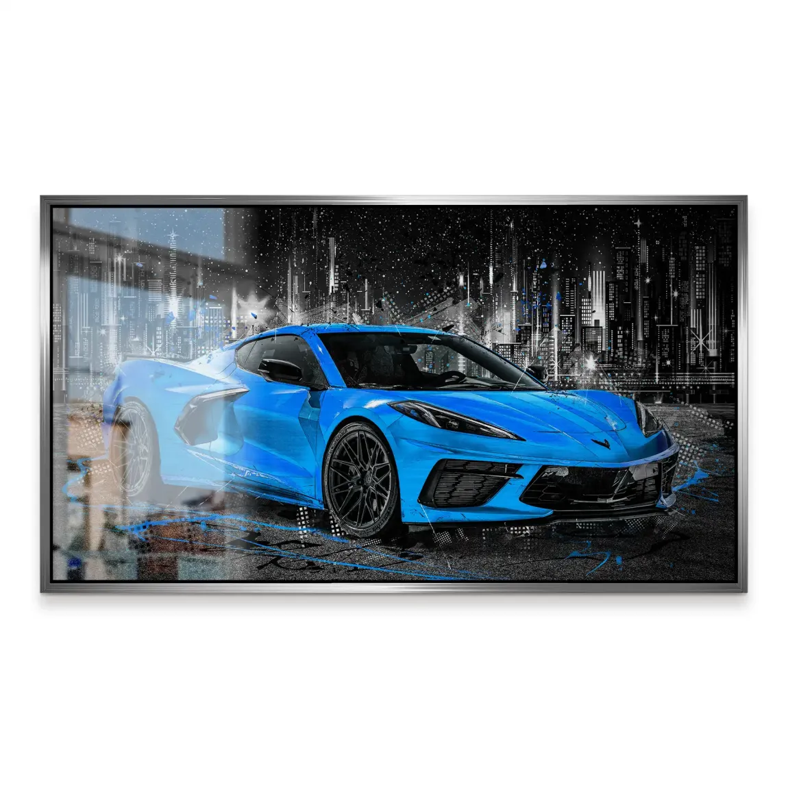 Corvette C8 Abstrak Blue Style Alu Gebürstet INGALERIE