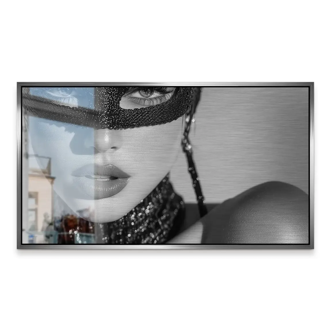 Masked Beauty Noir Art Alu Gebürstet