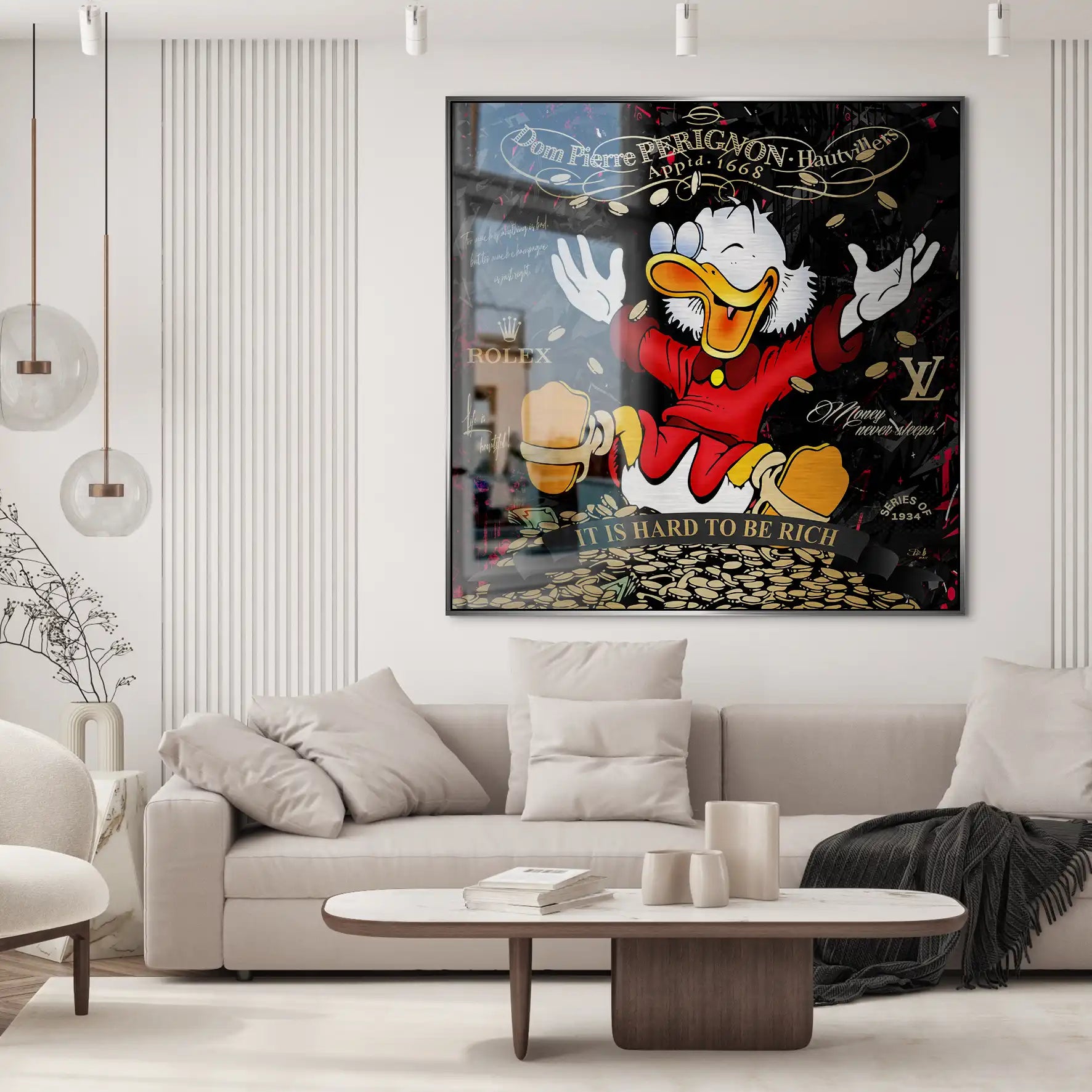 Rich Dagobert Duck Alu Gebürstet Bild INGALERIE