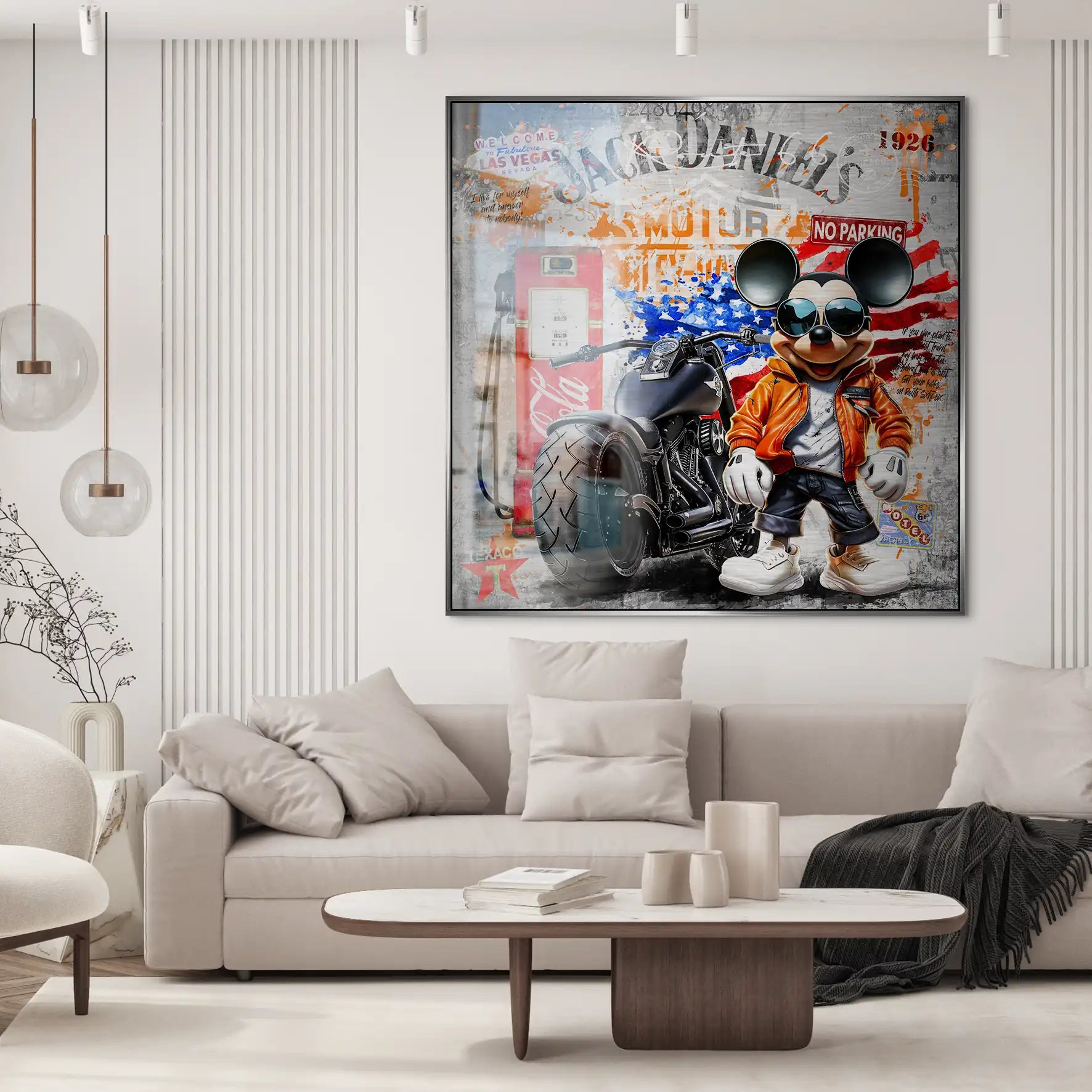 Harley Micky Maus Pop Art Alu Gebürstet Bild INGALERIE
