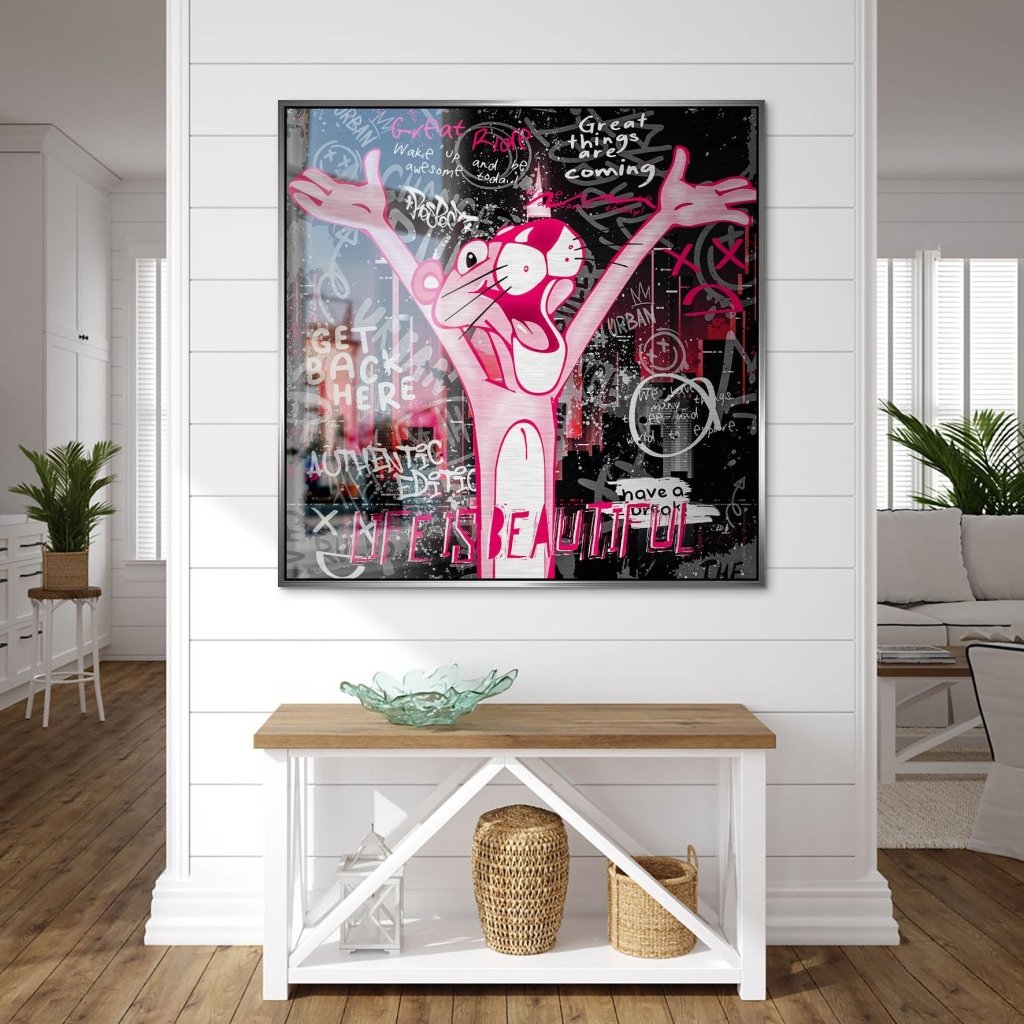 Pink Panther Pop Art Alu Gebürstet INGALERIE