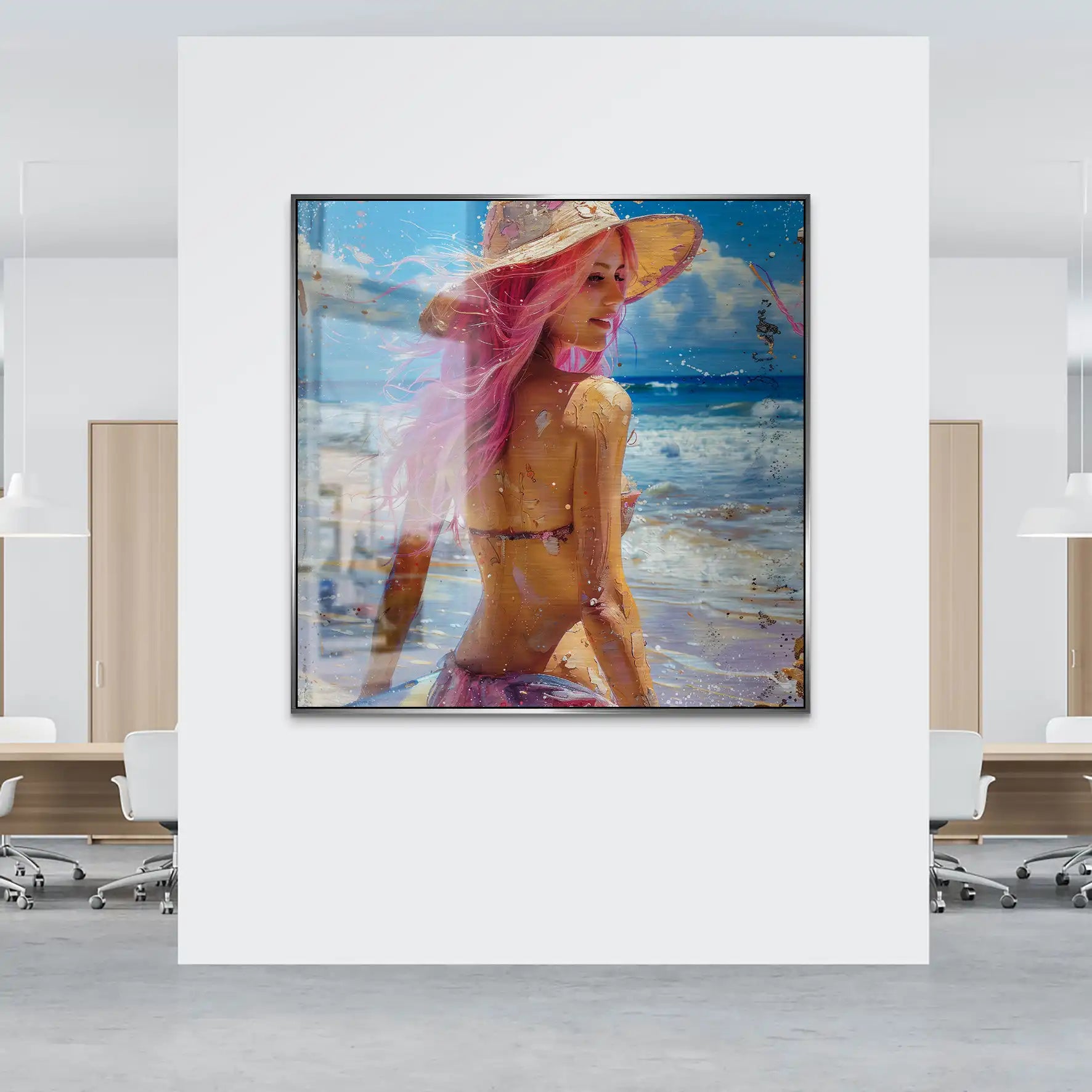 Beach Girl Alu Gebürstet Bild INGALERIE