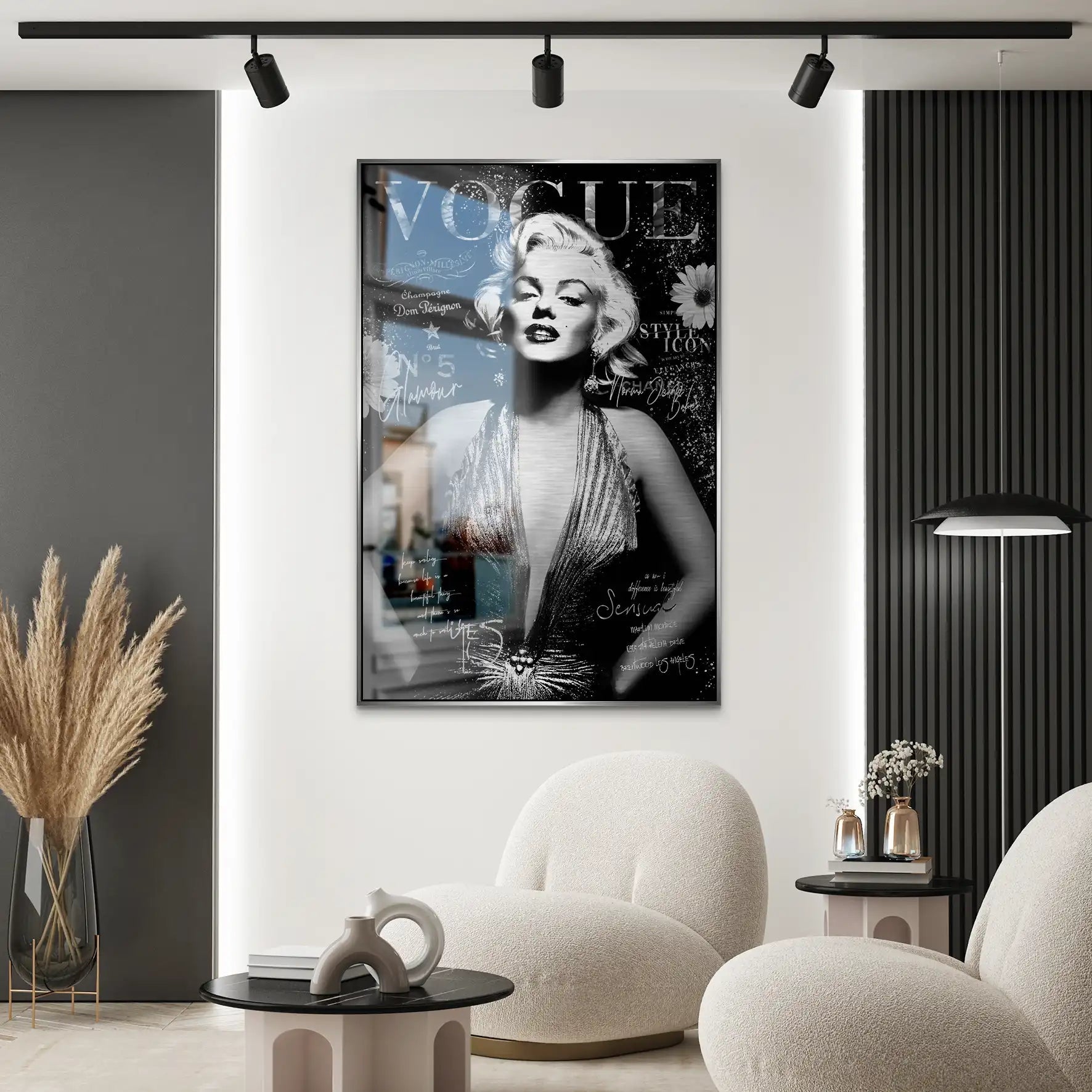 Marilyn Monroe Black Vogue Alu Gebürstet Bild INGALERIE