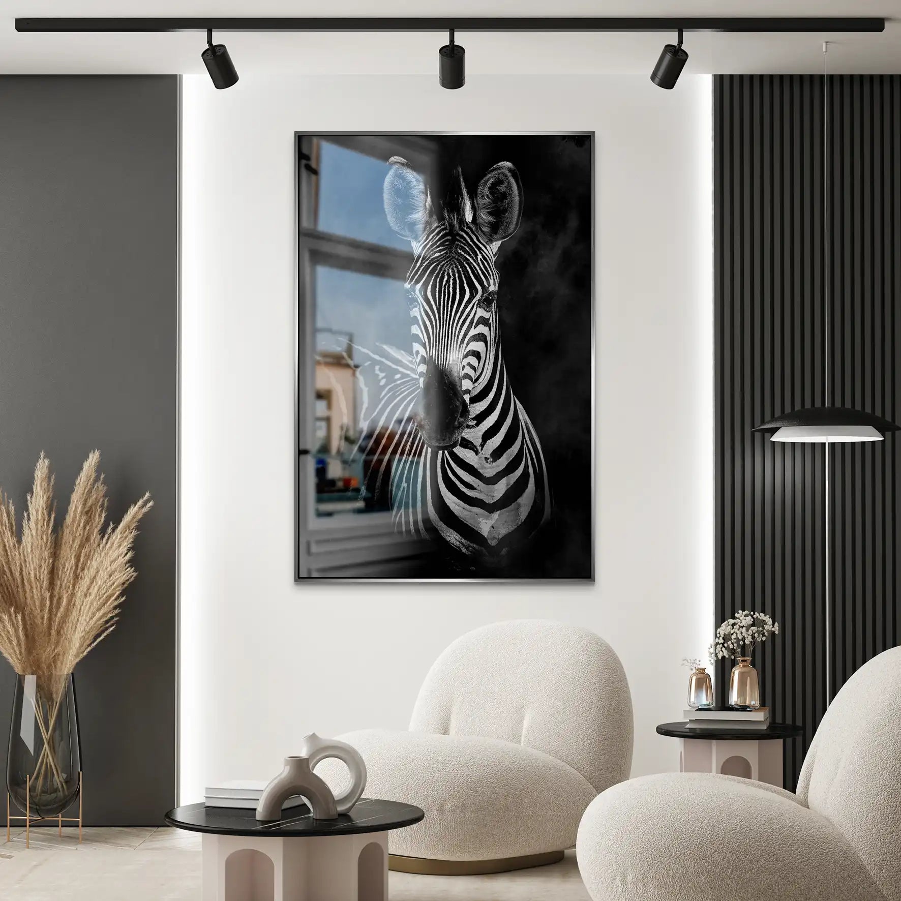 Zebra Black Style AluDibond Gebürstet INGALERIE