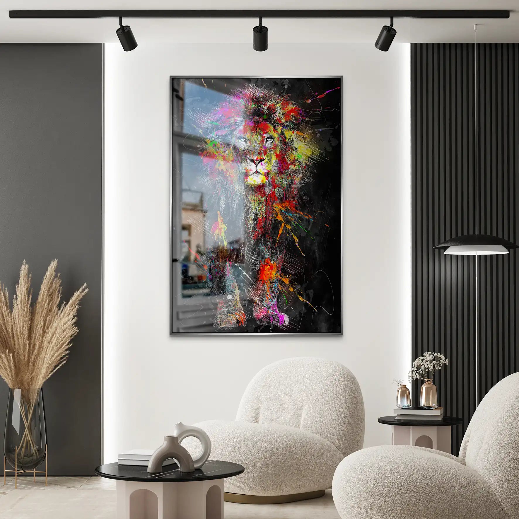 Lion Color Splash AluDibond Gebürstet INGALERIE