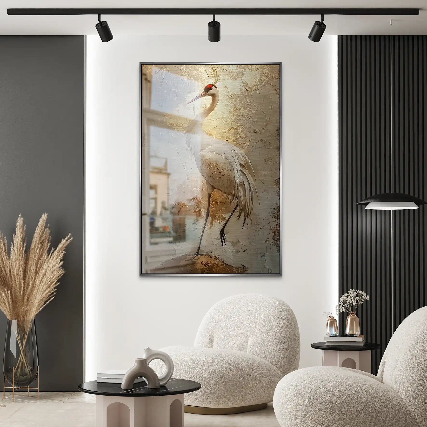 Kranich Modern Art AluDibond Gebürstet INGALERIE