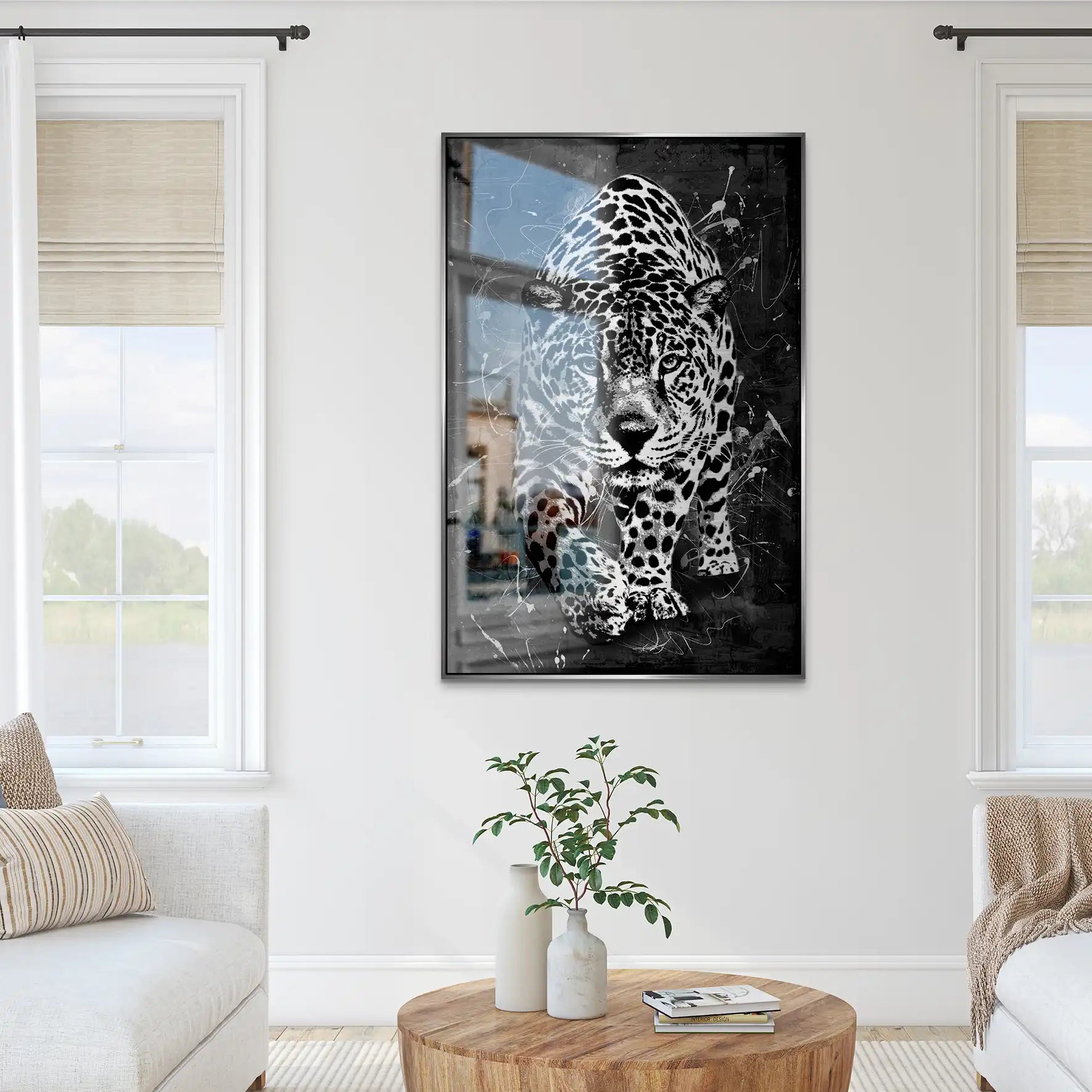 Leopard Abstrakt Black Style AluDibond Gebürstet INGALERIE