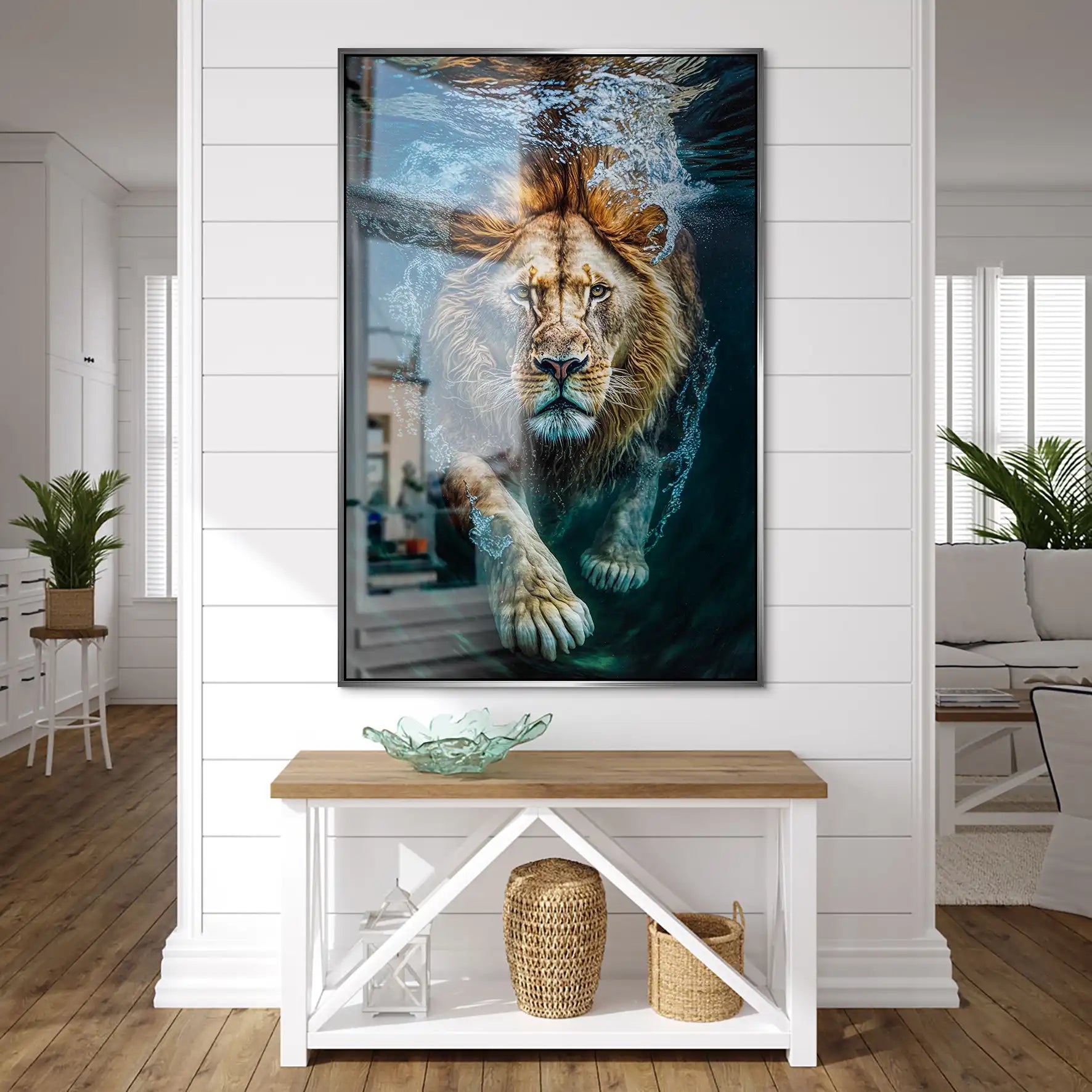 Diving Lion AluDibond Gebürstet INGALERIE
