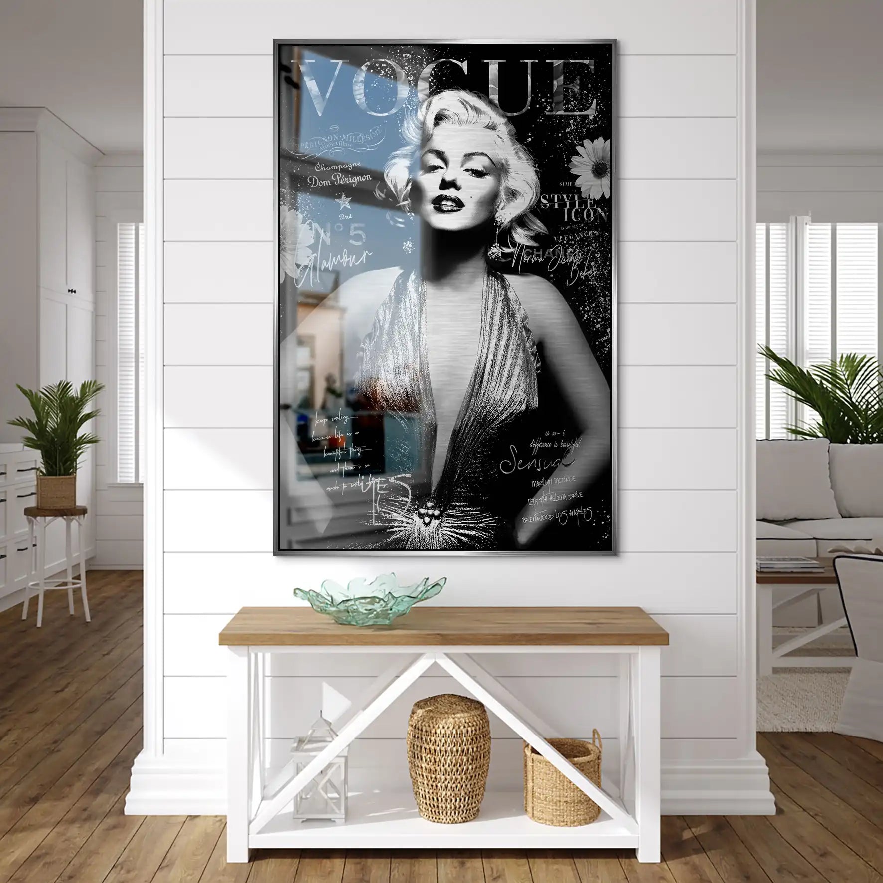 Marilyn Monroe Black Vogue Alu Gebürstet Bild INGALERIE