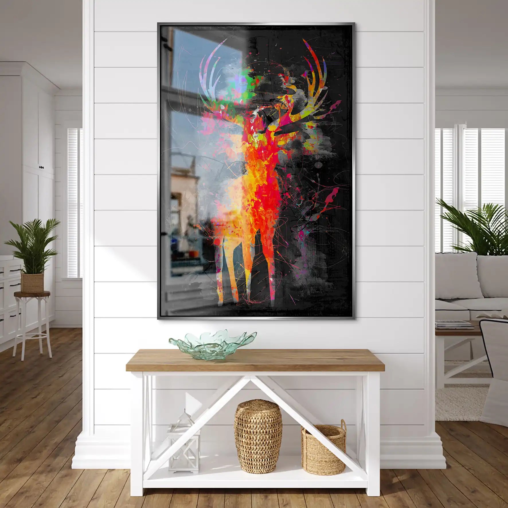 Hirsch Abstrakt Color Style AluDibond Gebürstet INGALERIE