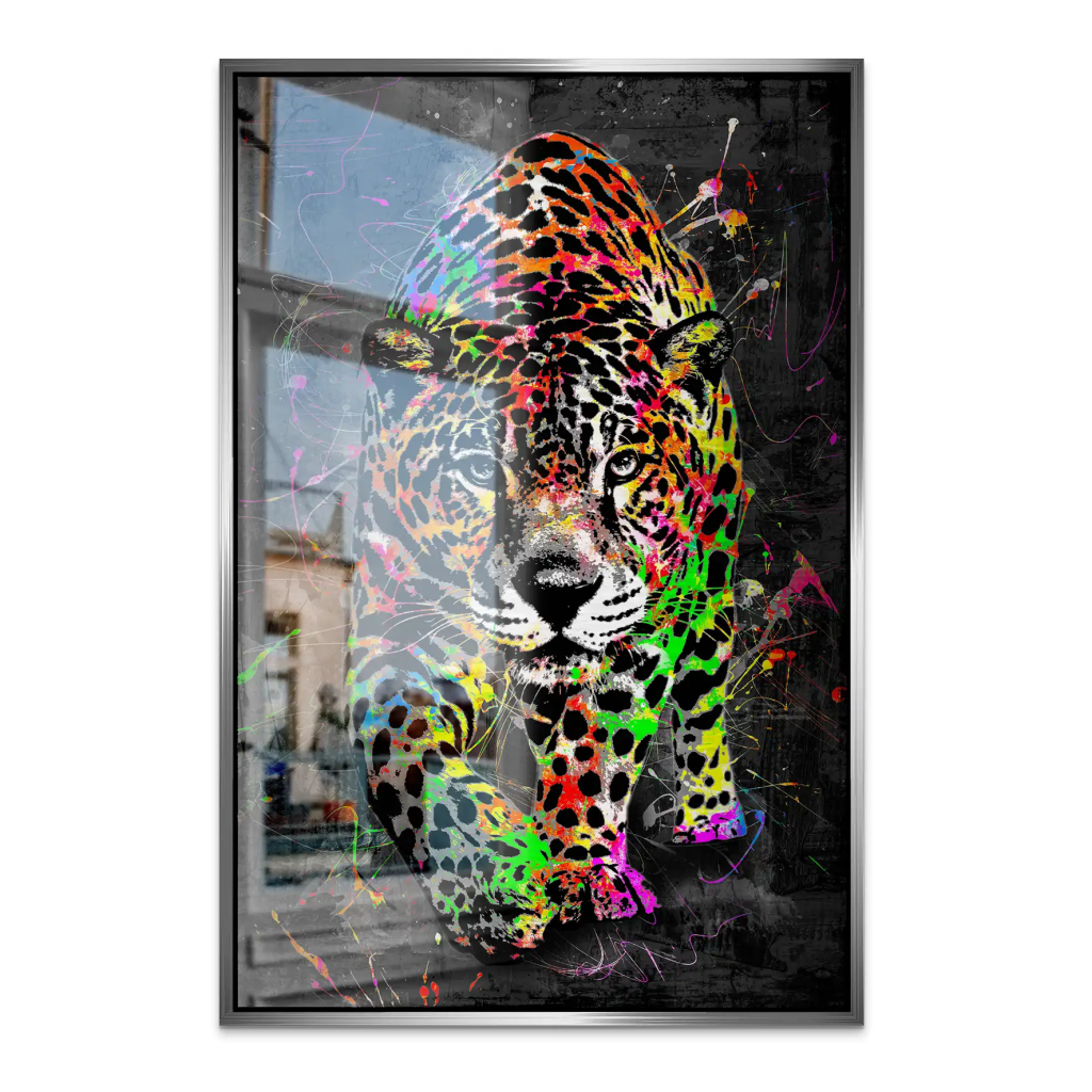 Leopard Abstrakt Color Style AluDibond Gebürstet INGALERIE
