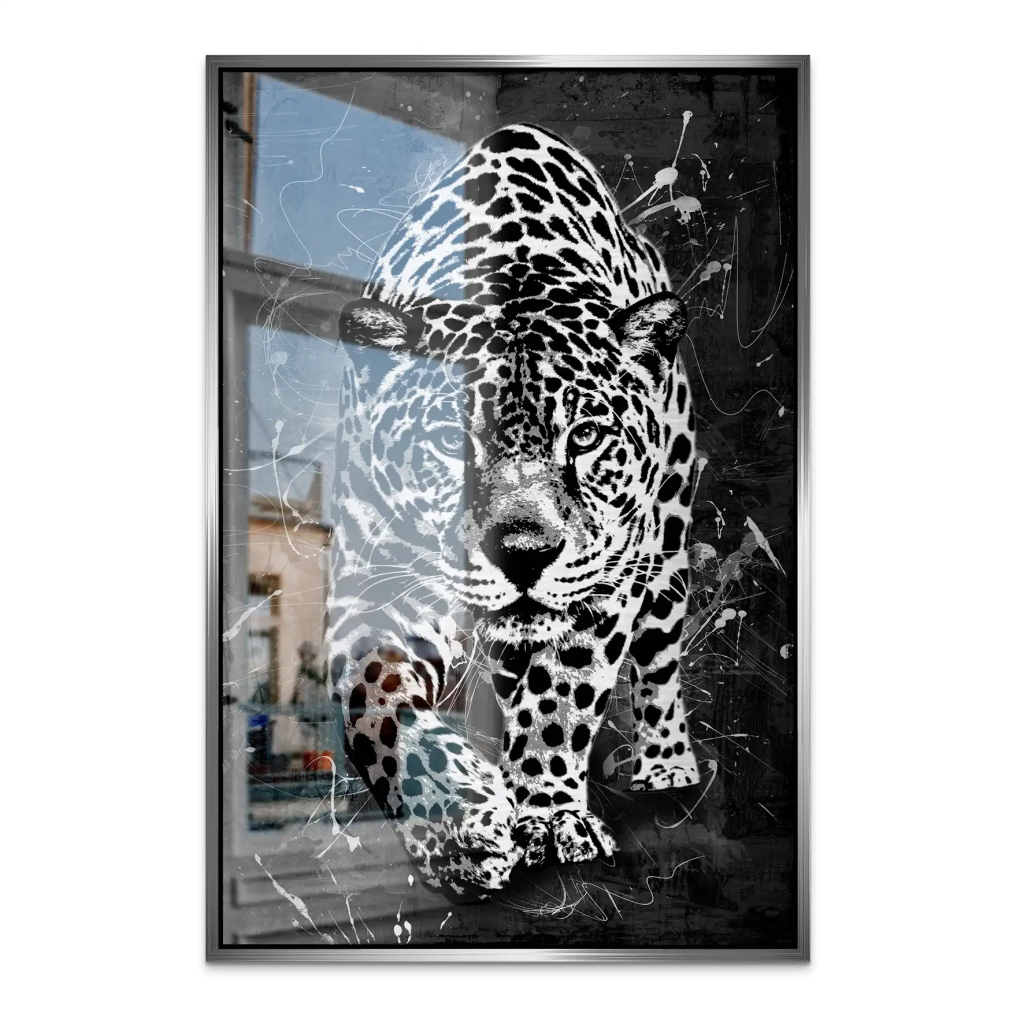 Leopard Abstrakt Black Style AluDibond Gebürstet INGALERIE