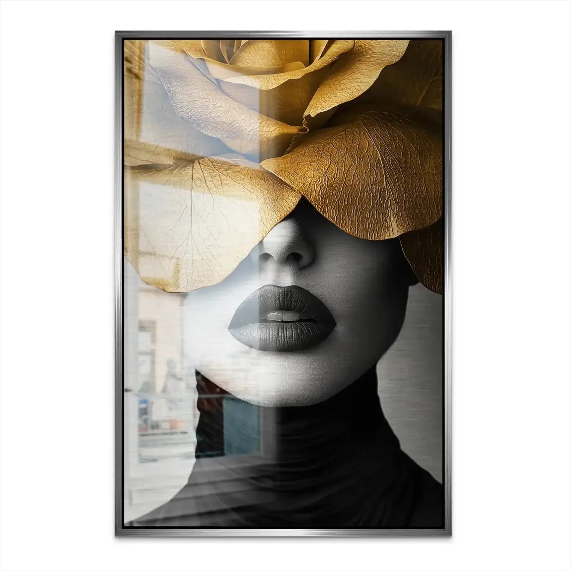 Beauty Flower Face Alu Gebürstet Bild INGALERIE
