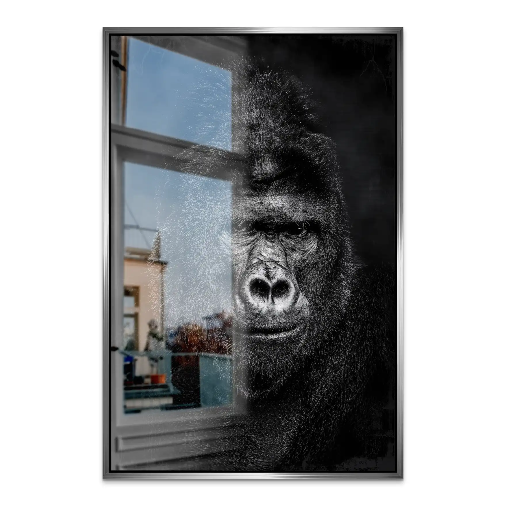Gorilla Abstrakt Black Style AluDibond Gebürstet INGALERIE