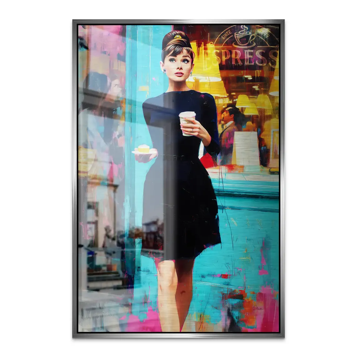 Audrey Hepburn Frühstück mit Stil Alu Gebürstet INGALERIE