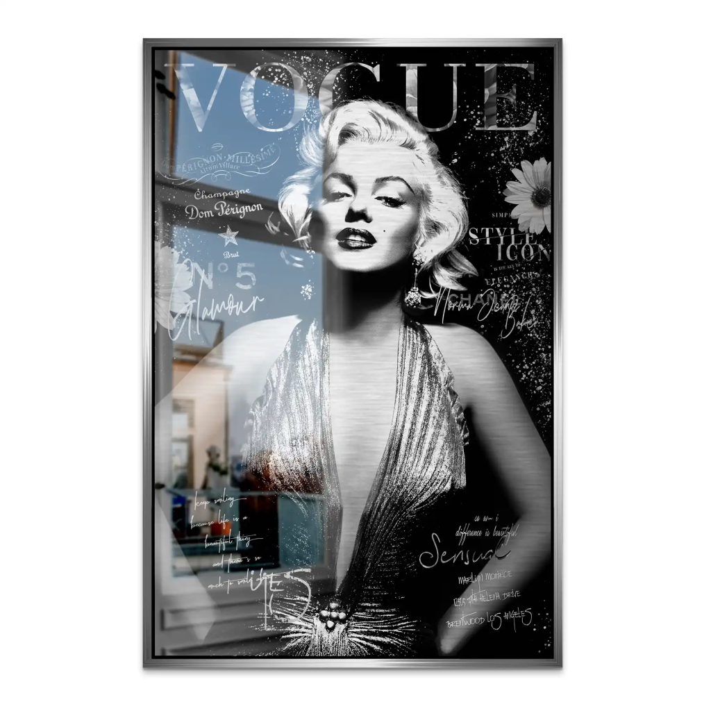 Marilyn Black Vogue AluDibond Gebürstet INGALERIE