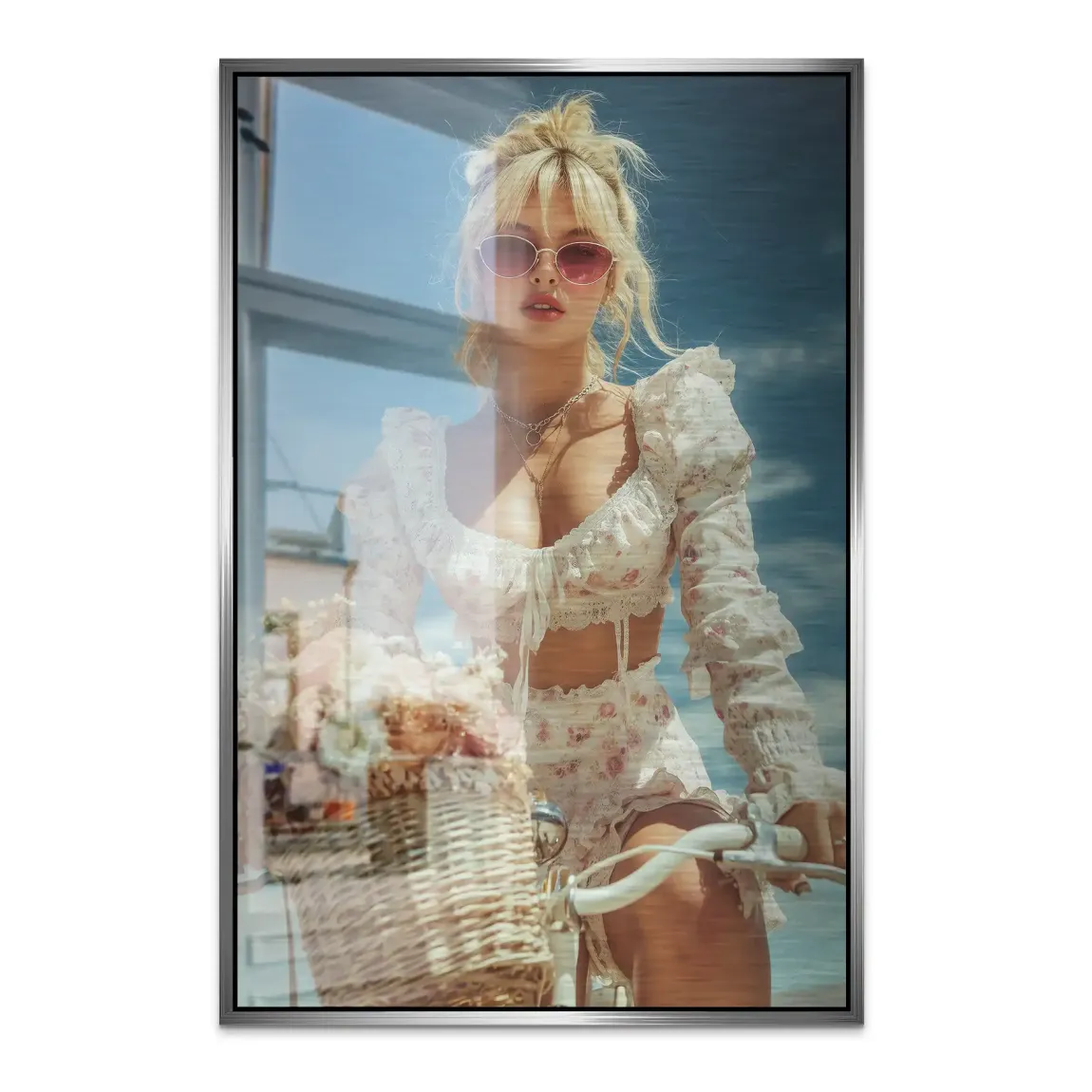 Blütenmädchen Alu Dibond Bild gebürstet