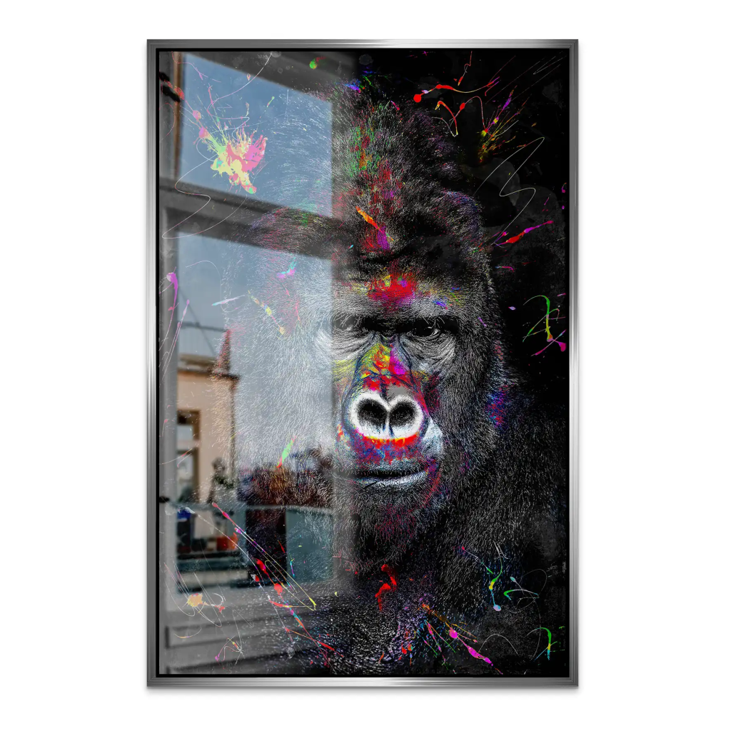 Gorilla Abstrakt Color Style AluDibond Gebürstet INGALERIE