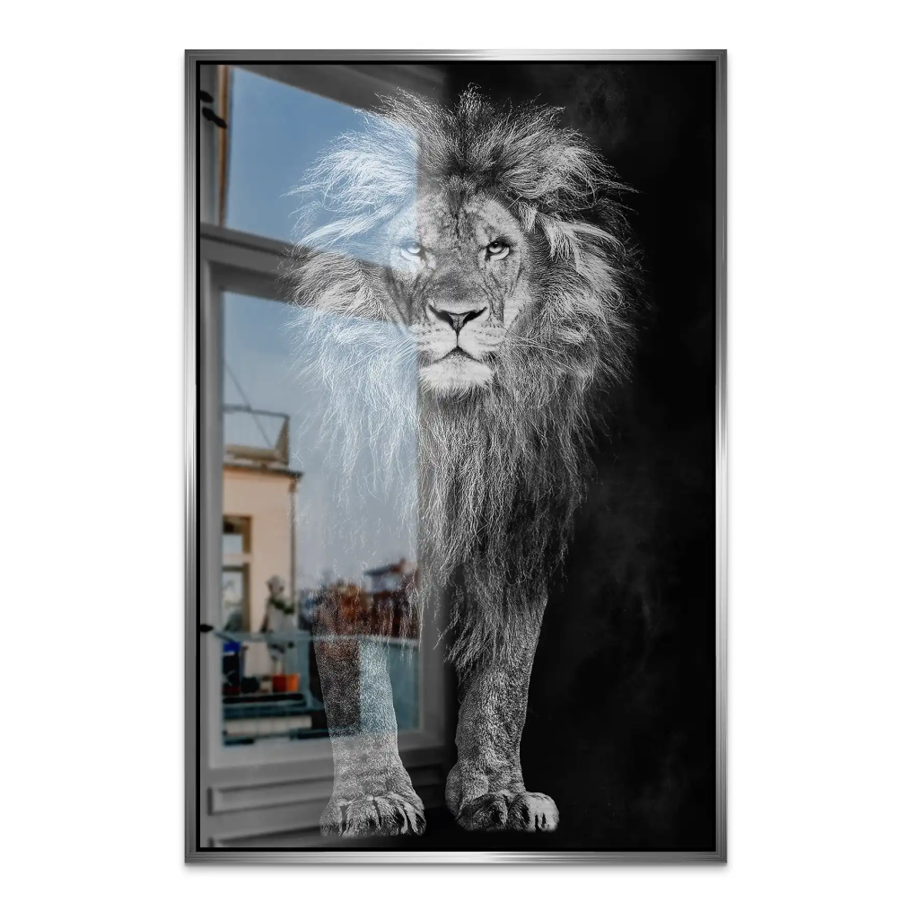 Lion Black Style AluDibond Gebürstet INGALERIE