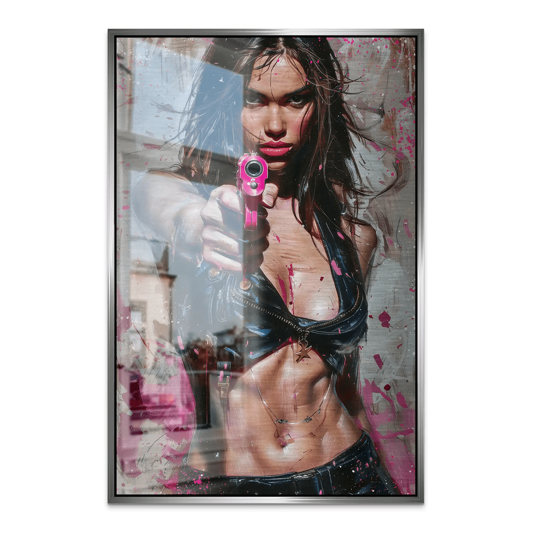 Bad Gun Girl AluDibond Gebürstet INGALERIE