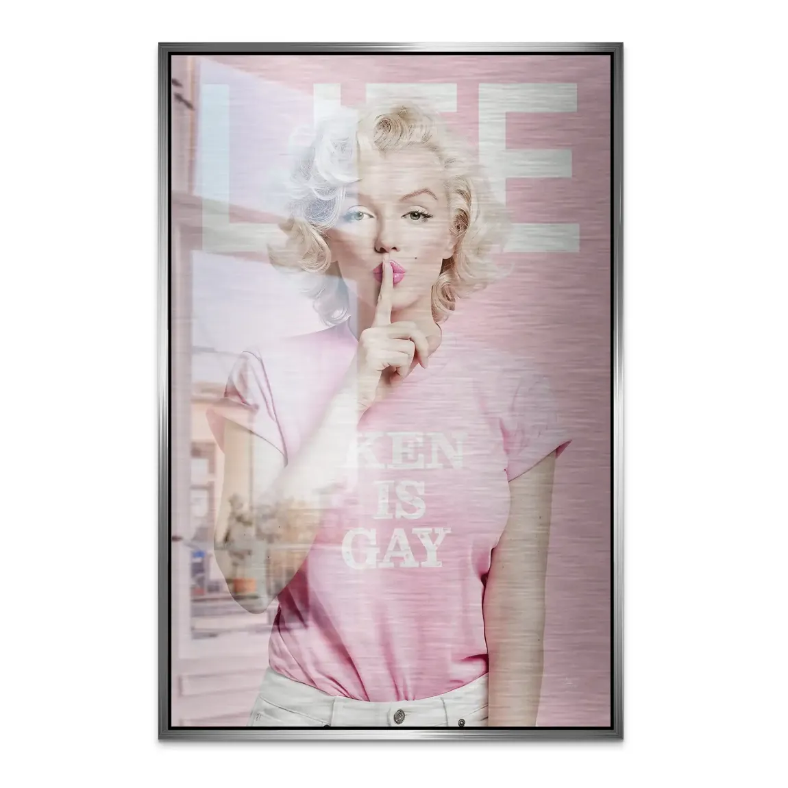 Marilyn Monroe Ken is Gay Aluminiumbild gebürstet