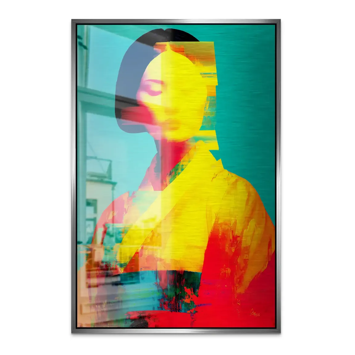 Geisha Color Art Alu Dibond Bild gebürstet