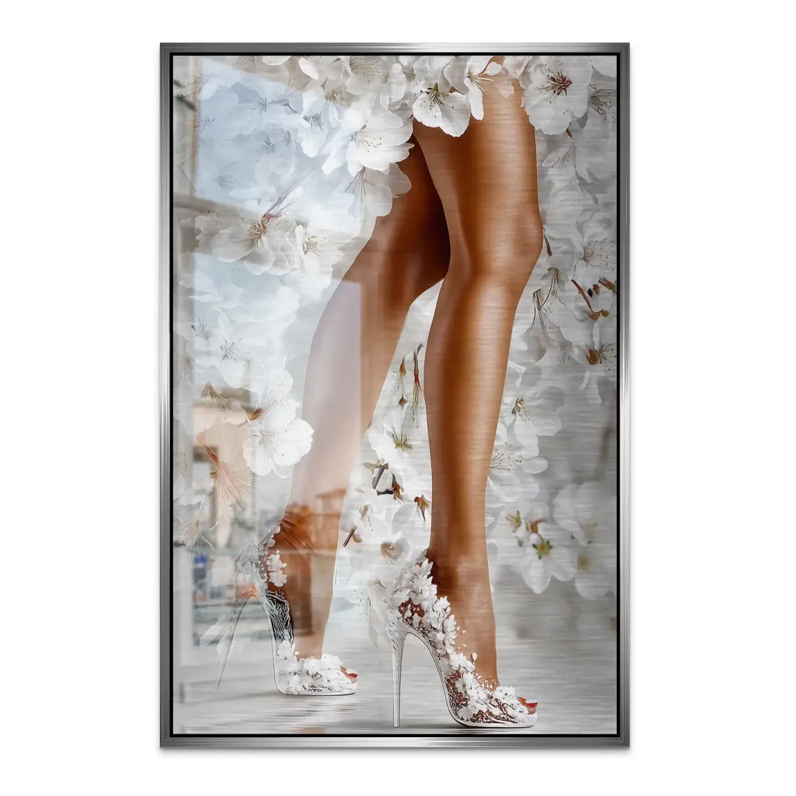 Sensual Blossom Heels Alu Dibond Bild gebürstet