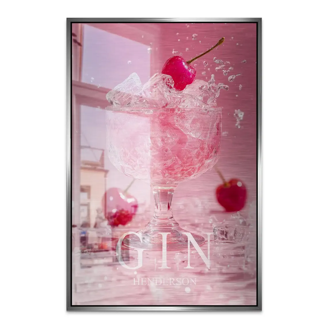 Gin Rosé Alu Dibond Bild gebürstet
